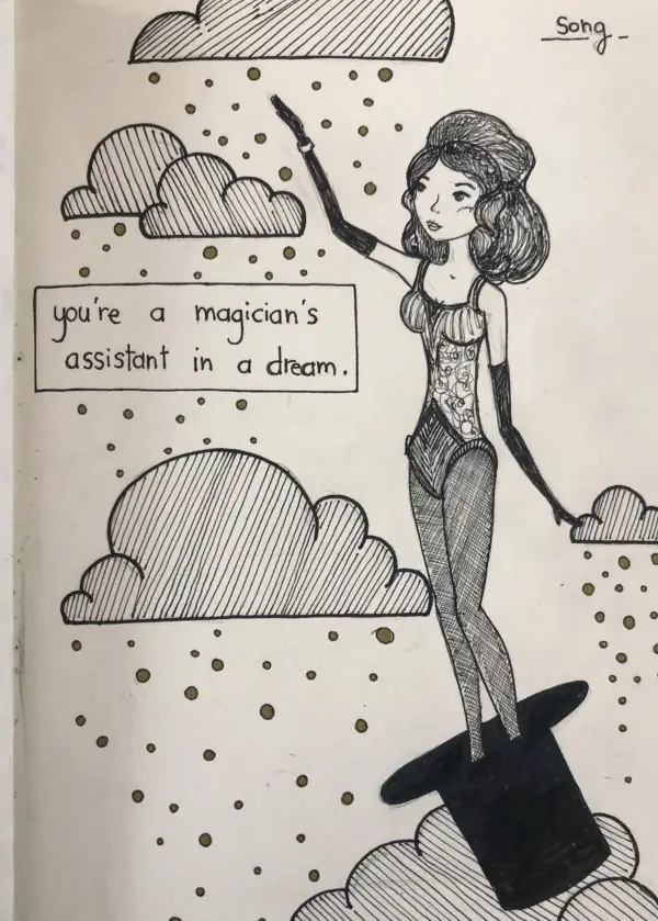 Tekening uit het schetsboek van Sharon Blanchaert