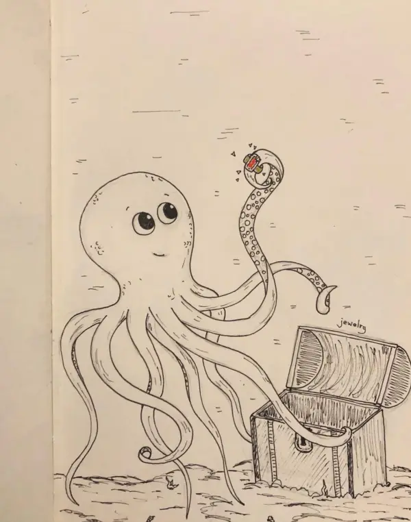 Tekening uit het schetsboek van Sharon Blanchaert