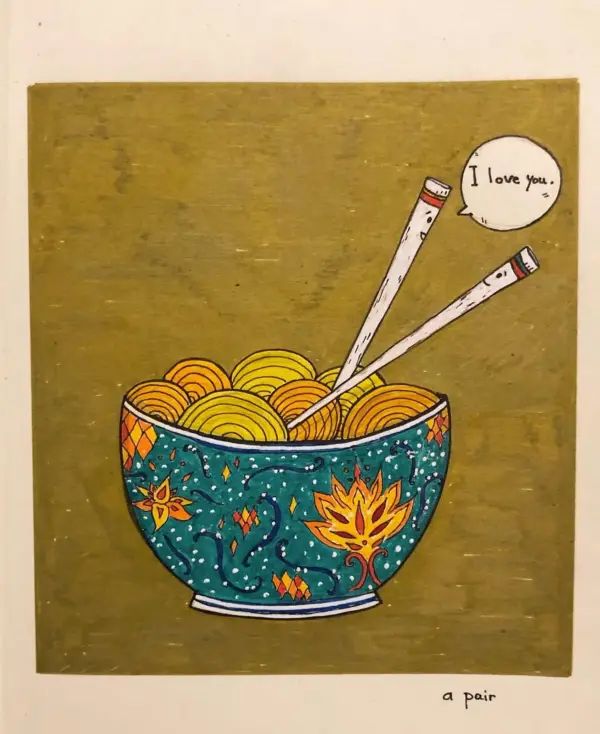Tekening uit het schetsboek van Sharon Blanchaert